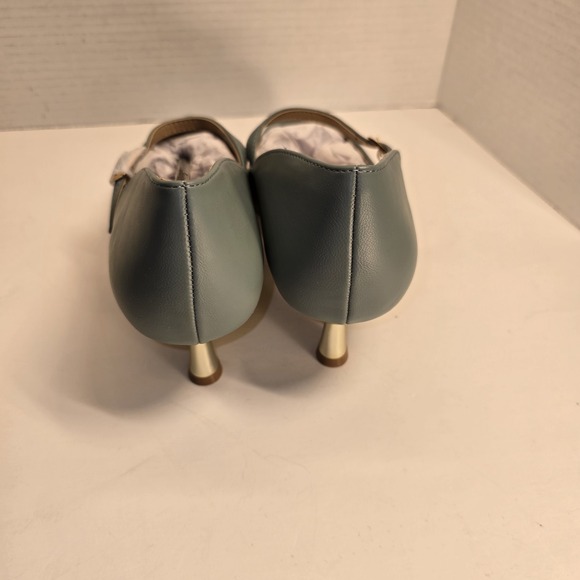 Journee Collection Womens Sage Green Pointed Toe Kitten Heel Mary Jane Size 9 - Picture 4 of 6